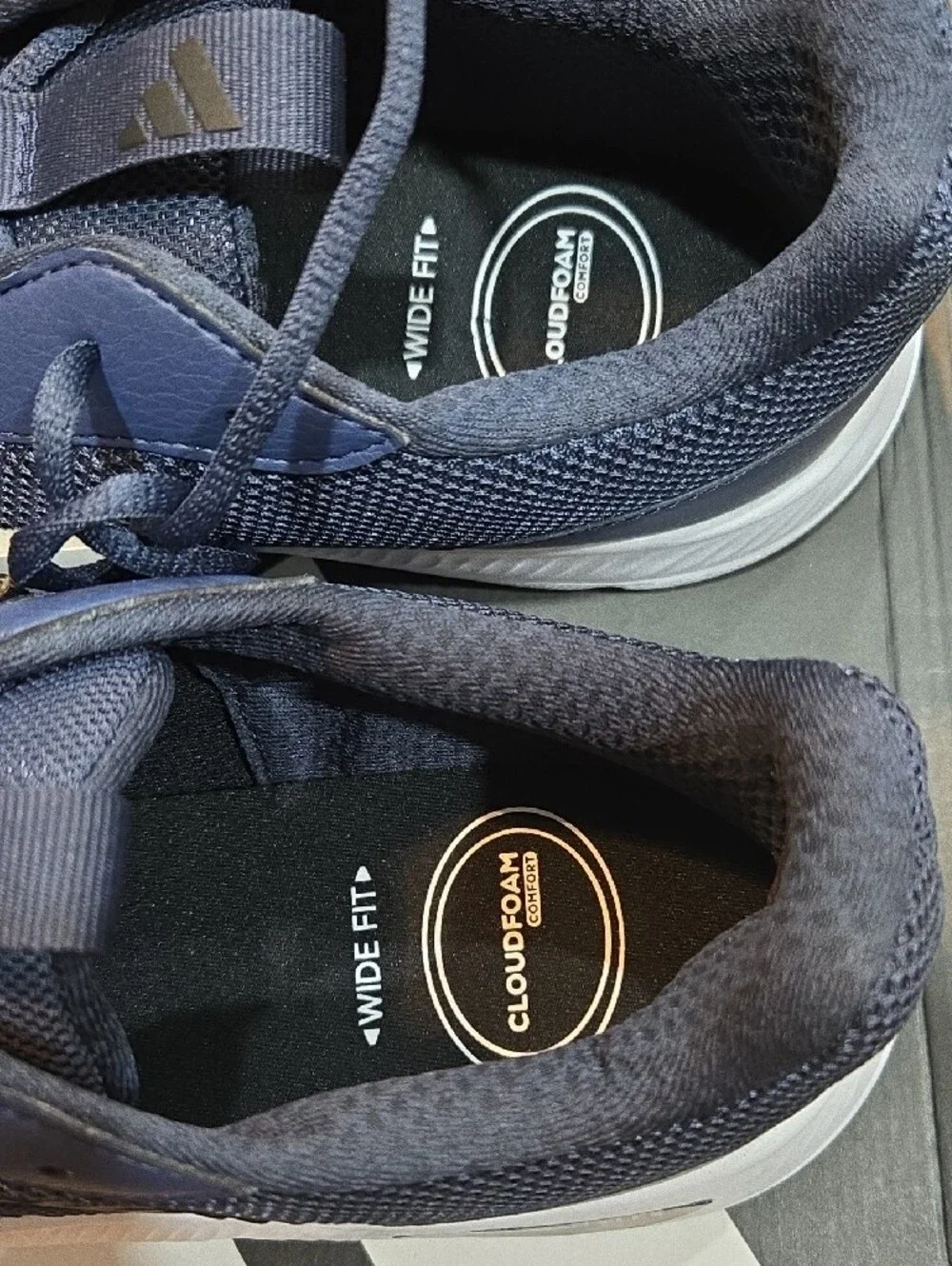 adidas Navy Athletic Running Shoes with White Midsole